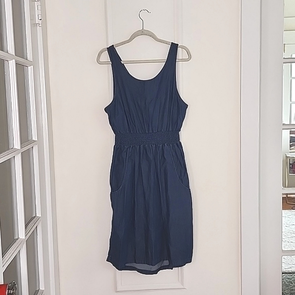 GAP Blue Denim dress_Midi Length_SZ L